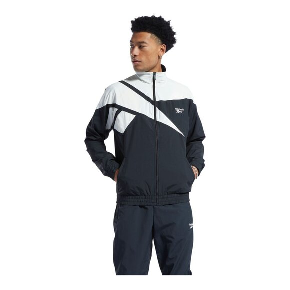 Reebok Men's Classics Vector FR Track Jacket Black/White - Picture 5 of 5